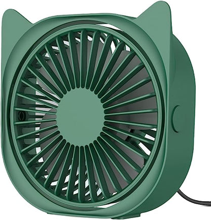 Personal Desk Fans Small Quiet - Mini Cute Desk Fan, USB Powered, 3 Wind Speeds, 360° Rotatable, Little Portable Table Fans Fast Cooling for Home Bedroom Nightstand Office Work Desktop Dorm (Blue)