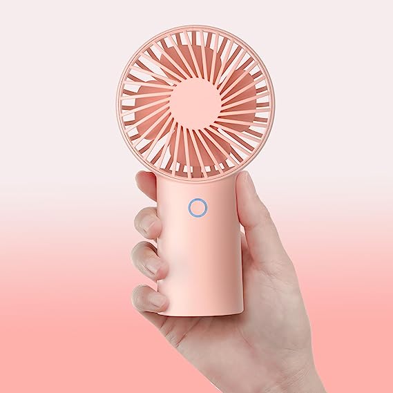 Handheld Mini Fan [20Hrs Cooling] USB Rechargeable 4000mAh Portable Fan, Battery Operated Hand Fan for Travel/Makeup/Eyelash/Face/Summer-Blue